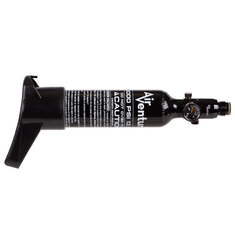 Tank With Stock & Adapter, 13 cu in, Aluminum, 3,000 psi, Black