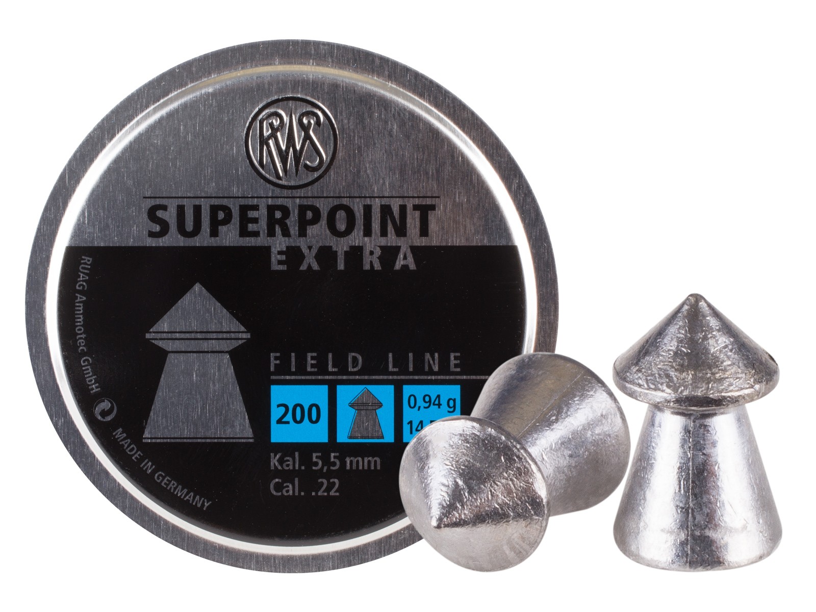P794 RWS Superpoint Extra .22 Cal, 14.5 Grains, Pointed, 200ct
